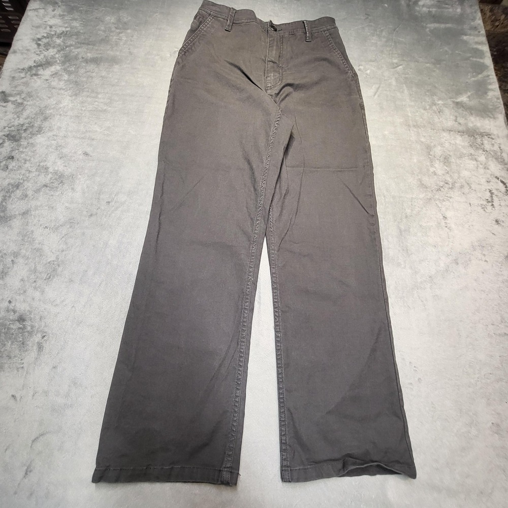 Toad&Co Pants Womens 6 Gray Chino Straight Twill Stretch Pockets Zip Flat Front